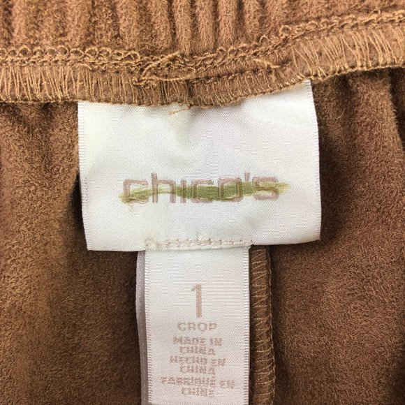 Cropped Vegan Suede Wide Leg Pants 29 Boho Cruelty-Free High Rise Relaxed Fit - Picture 5 of 6